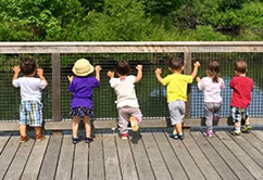 Children exploring outdoors together